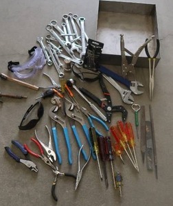 lot 10C image: ASSORTED TOOLS IN WELDED STAINLESS BOX