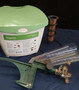 lot 10G image: RAIN GAUGE, COMPOSTER AND SPRINKLER