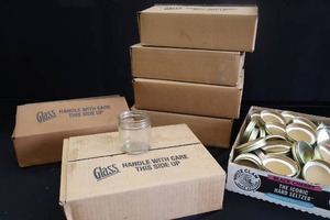 lot 26 image: CANNING JARS AND LIDS