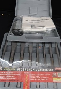lot 69 image: NEW CHISELPUNCH SET BY PIT BULL  BRAD AIR NAILER