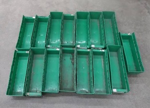 lot 71 image: 15 GREEN PLASTIC STORAGE BINS