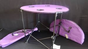 lot 101 image: 2 NEW MYSTIC TAILGATE FOLDING POP UP TABLES