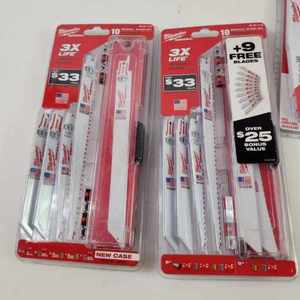 Lot Of Five New Miscellaneous Milwaukee Sawzall Blades Carbide Teeth