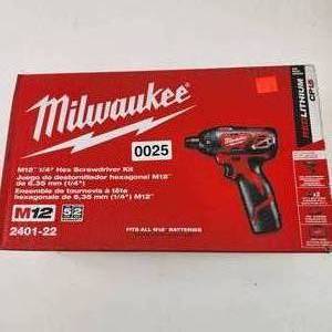 New Milwaukee 14 Hex Screwdriver Kit M12 Battery Charger Soft Bag