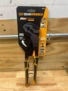 lot 66 image: GEARWRENCH 12 in. PITBULL K9 Straight Jaw Dual Material Grip Tongue and Groove Pliers (0803248)