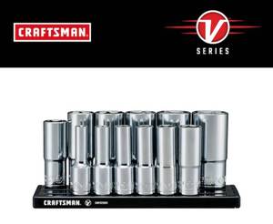 lot 27 image: CRAFTSMAN V-Series 38-in Drive Standard (SAE) Deep Socket Set (12-Pieces) (08032412)