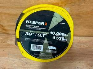 lot 134 image: KEEPER 30 ft. x 4 in. x 20,000 lbs. Vehicle Recovery Strap with Protected Loops