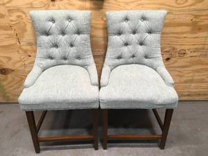 lot 147 image: Lot of 2 - StyleWell Bakerford Biscuit Beige Upholstered Dining Chair with Tufted Back Model # 2008618