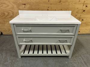 lot 12 image: SORRENTO 48 Single Sink Bathroom Vanity with Top- Gray