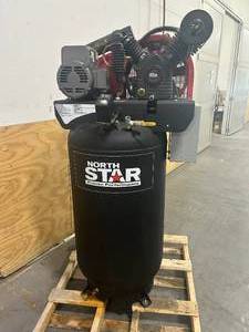 lot 175 image: NorthStar Electric Air Compressor, 7.5 HP, 230 Volt, 1 Phase, 80-Gallon Vertical, 24.4 CFM  90 PSI