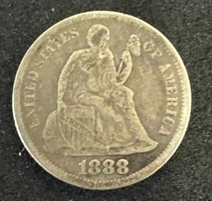 1888 Seated Liberty Dime