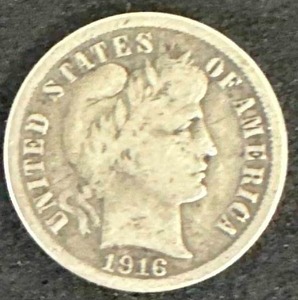 1916 Barber Dime