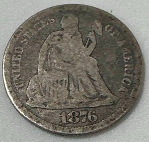 1876-cc Seated Liberty Dime