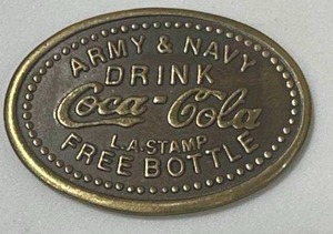 Army Navy Drink Coca Cola Brass Token