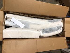 lot 23 image: Berlin Natural Fabric Tufted Dining Chairs (Set of 2) by Noble House Customer Returns See Pictures