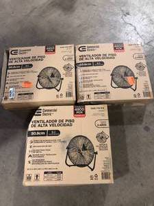 lot 29 image: Lot of Commercial Electric 20 in. 3-Speed High Velocity Floor Fan  Customer Returns See Pictures