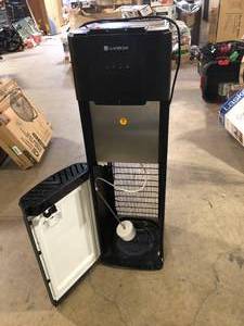 lot 30 image: Glacier Bay Matte Black and Stainless Steel Bottom Load Water Dispenser  Used  Customer Returns See Pictures