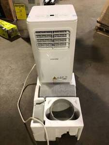 lot 34 image: Vissani 5,000 BTU 115-Volt Portable Air Conditioner for 150 sq. ft. Rooms with Dehumidifier and Remote in White  Customer Returns See Pictures