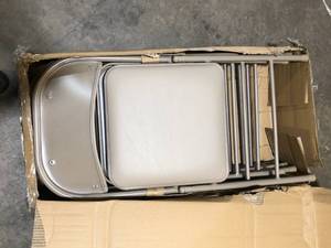 lot 46 image: Vinyl Padded Steel Folding Chair Customer Returns See Pictures