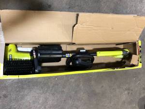 lot 48 image: RYOBI ONE 18V Cordless Battery Outdoor Patio Sweeper (Tool Only)  Customer Returns See Pictures