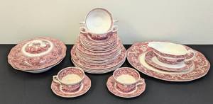 lot 36 image: Assorted Wedgwood Red River Scene Dishes