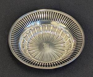 lot 58 image: Small Monogrammed Sterling Silver Dish