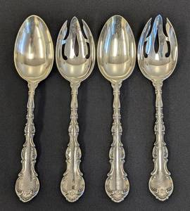 lot 7 image: Gorham Strasbourg Sterling Silver Serving Spoons