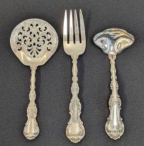 lot 10 image: Three Piece Gorham Strasbourg Sterling Silver Serving Utensils