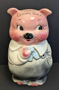 lot 62 image: Vintage Deforest of California Piggy Bank Cookie Jar