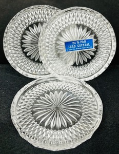 lot 145 image: Vintage 24% PBO Lead Crystal Coasters  Made in West Germany