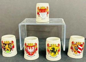 lot 151 image: 5 Vintage Miniature German Beer Steins