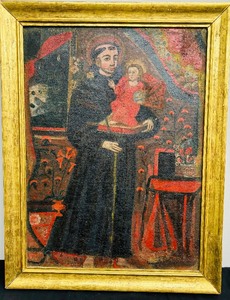 lot 94 image: Antique 18th Century Spanish Colonial Oil Painting (Replica)