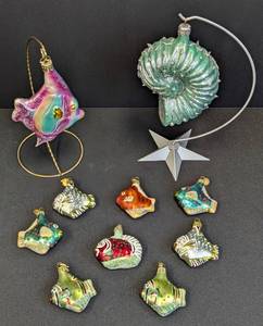 lot 109 image: Colorful Glass Fish Ornaments