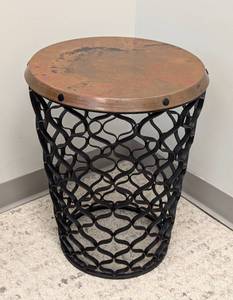 lot 22 image: Global View Arabesque Copper Topped Accent Table