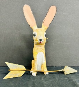 lot 123 image: Vintage David Alvarez Folk Art Wood Jack Rabbit, Signed