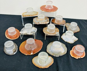 lot 200 image: 14 Piece Agate Candle Set