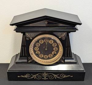 lot 123A image: Antique Iron Ansonia Angelo Mantle Clock