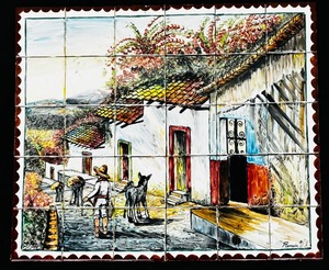 lot 103 image: Gorgeous Mexican Tile Mural