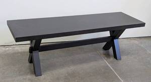 lot 191 image: Large Black Decorative Wood Bench