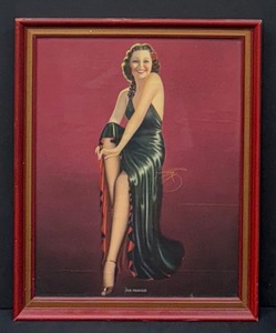 lot 174 image: Vintage Framed Billy Devorss Pinup Girl Print