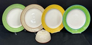 lot 86B image: Hand Painted Stangl Plates and Butter Dish Dome