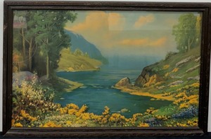 lot 98C image: Vintage Framed Fox Atkinson Framed Print Inspiration Inlet