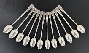 lot 119 image: Classic Vintage Argyle Silver Plate Ice Tea Spoons - Set of 12