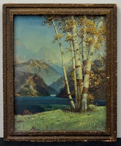 lot 206C image: Framed Vintage Print Sentinels of the Pass- 1938 Calendar Wainwright by R Atkinson Fox