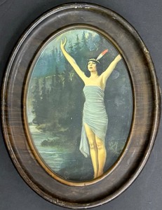 lot 201C image: Vintage Oval Framed Print The R Atkinson Fox Society De Forest  Dupre