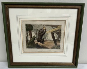 lot 118A image: Antique Framed Print A Trap to Shoot the Bear