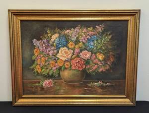 lot 173A image: Beautiful Floral Oil Painting by Elmer S. Berge