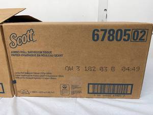 lot 16 image: 2 Cases (12 each per case) NEW Scott 67805 1000 ft. 2-Ply Jumbo Roll Bathroom Tissues - White