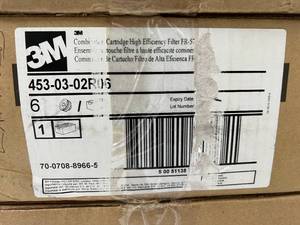 lot 19 image: MSRP $2100  7 Cases (6 each per case) NEW3M 453-03-01R06, AEP3 Organic VaporChlorineHydrogen ChlorideSulfur DioxideHigh Efficiency Cartridge -&nbspRecommended to be used in the Defense&nbspand Homeland Security sectors. 
