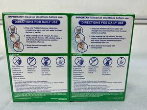lot 33 image: Lot of 2 NEW Polident 120-Pack MicroClean Formula Antibacterial Denture 3-Minute Daily Cleansers Exp425